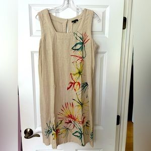 Linen blend sleeveless dress